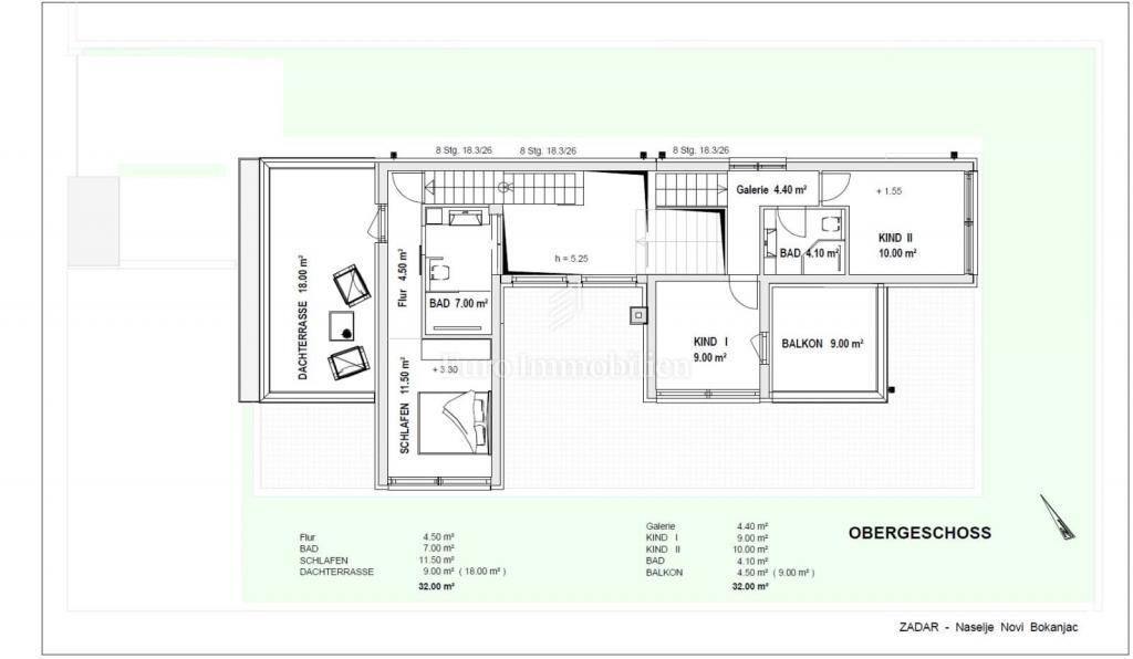Moderna casa familiare con terrazze e giardino