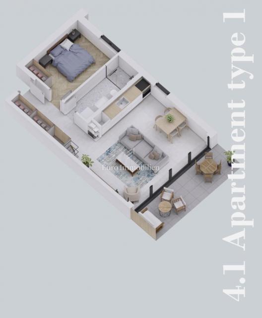 Istria, zona Rovigno – appartamento di nuova costruzione di 58,32 m² con giardino