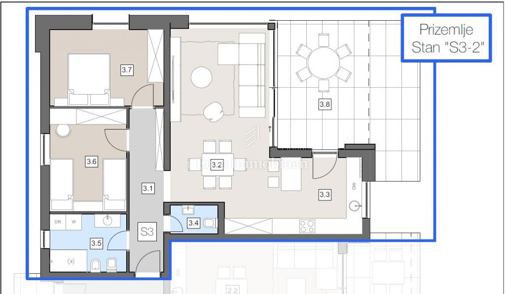 Appartamento con due camere da letto in una villa urbana nel centro