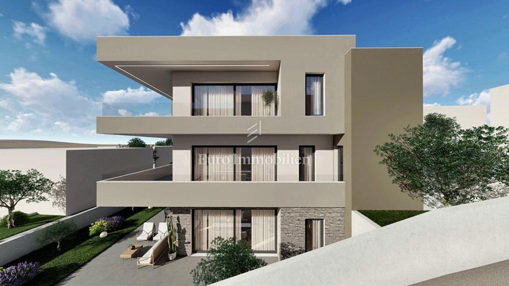 Tisno, appartamento di lusso con giardino, seconda fila rispetto al mare