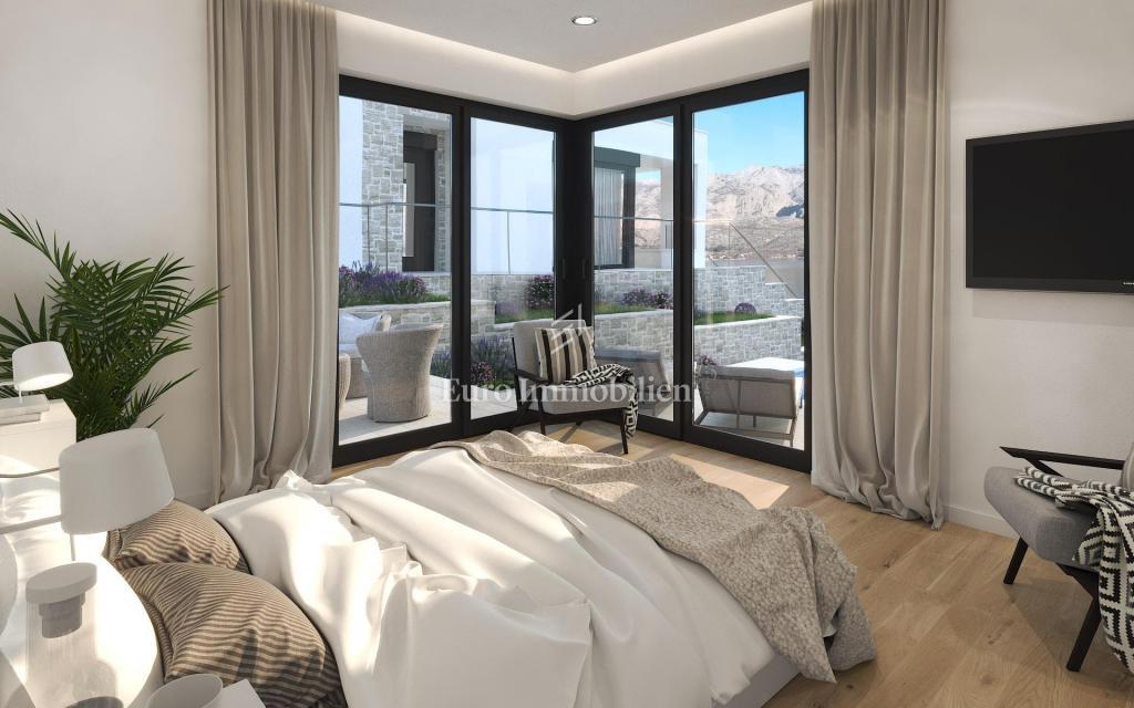 Villa con piscina a sfioro, seconda fila sul mare - Vinjerac