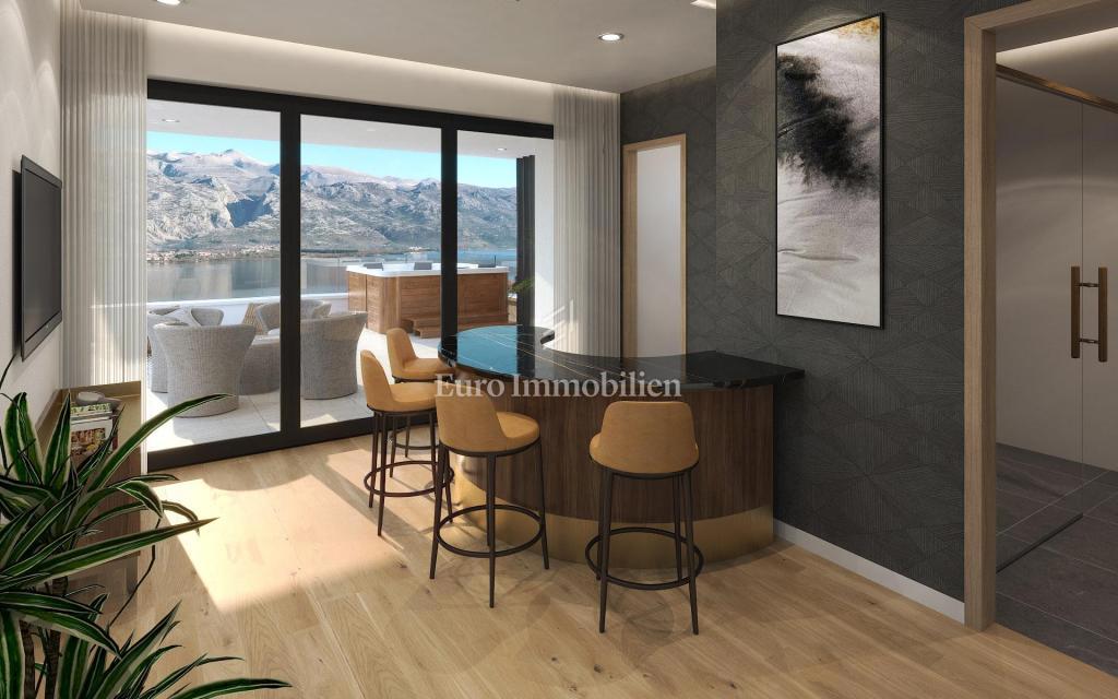 Villa con piscina a sfioro, seconda fila sul mare - Vinjerac