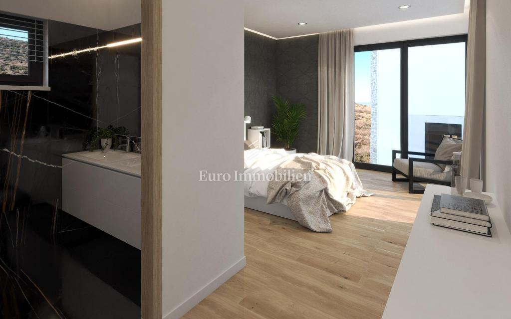 Villa con piscina a sfioro, seconda fila sul mare - Vinjerac