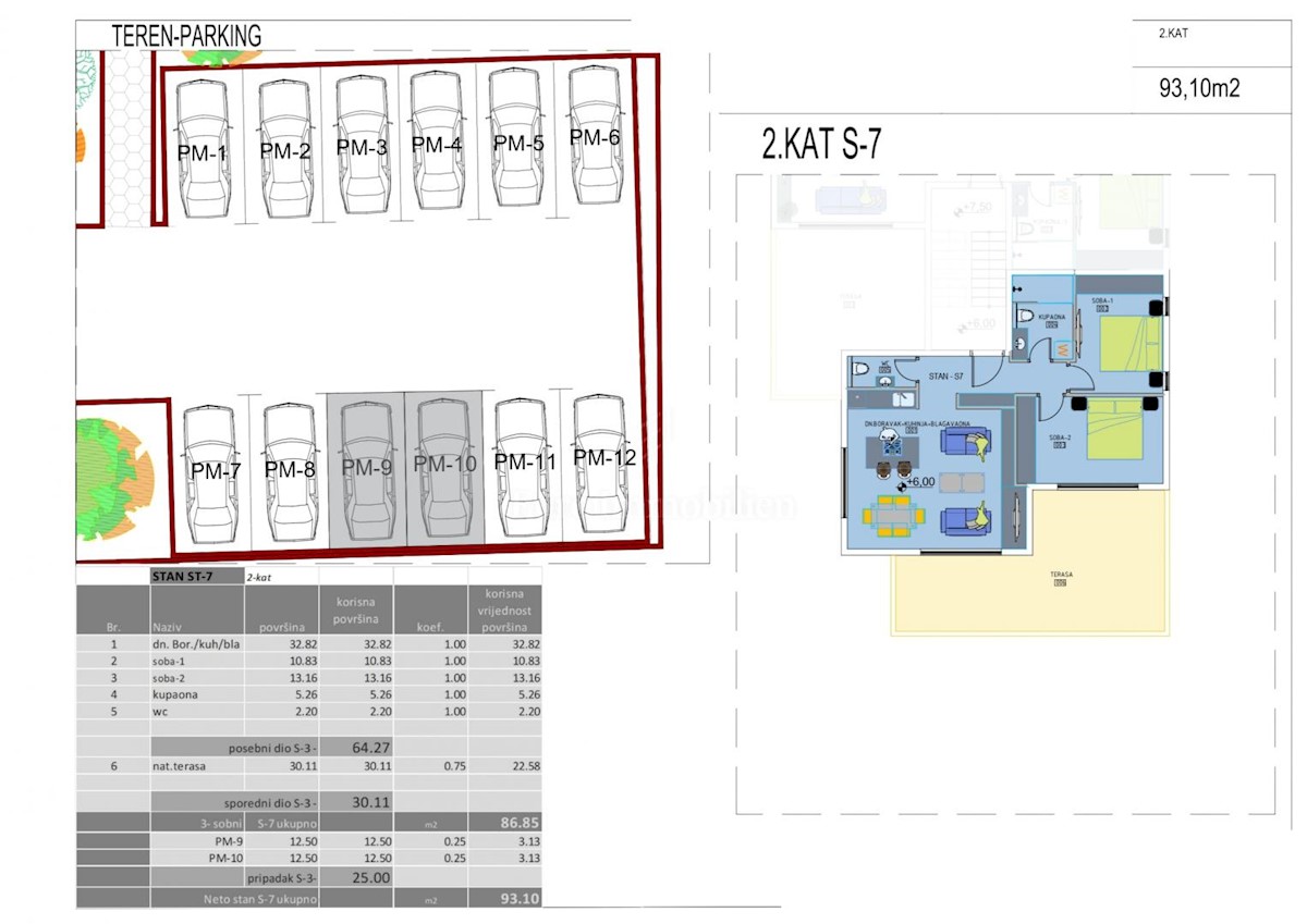 Apartments 100m from the sea, new building, Pag