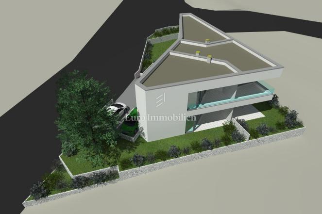 Apartment with sea view and garden, new building, Punat