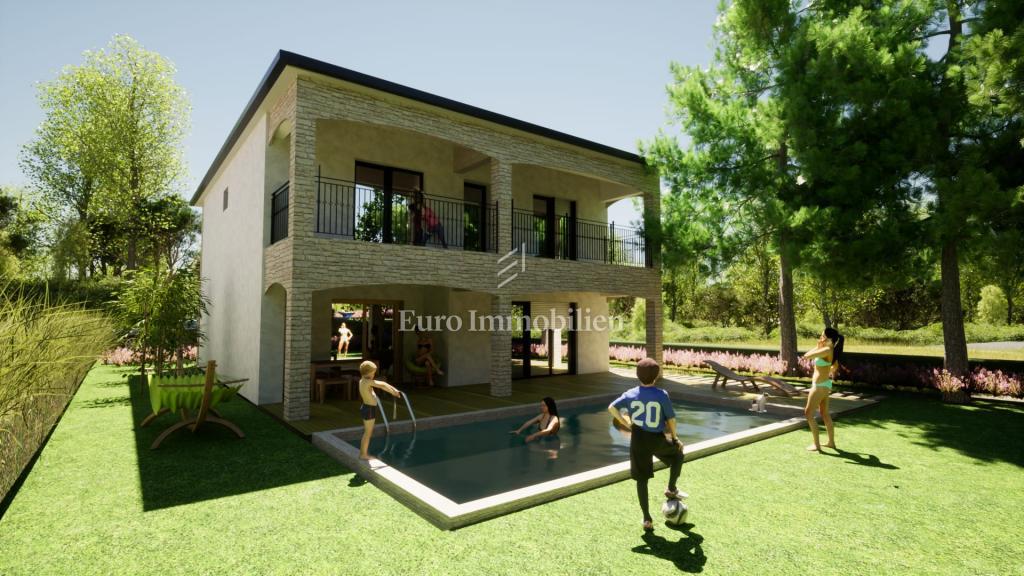 Terreno edificabile con progetto concettuale vicino a Dobrinj sull'isola di Krk