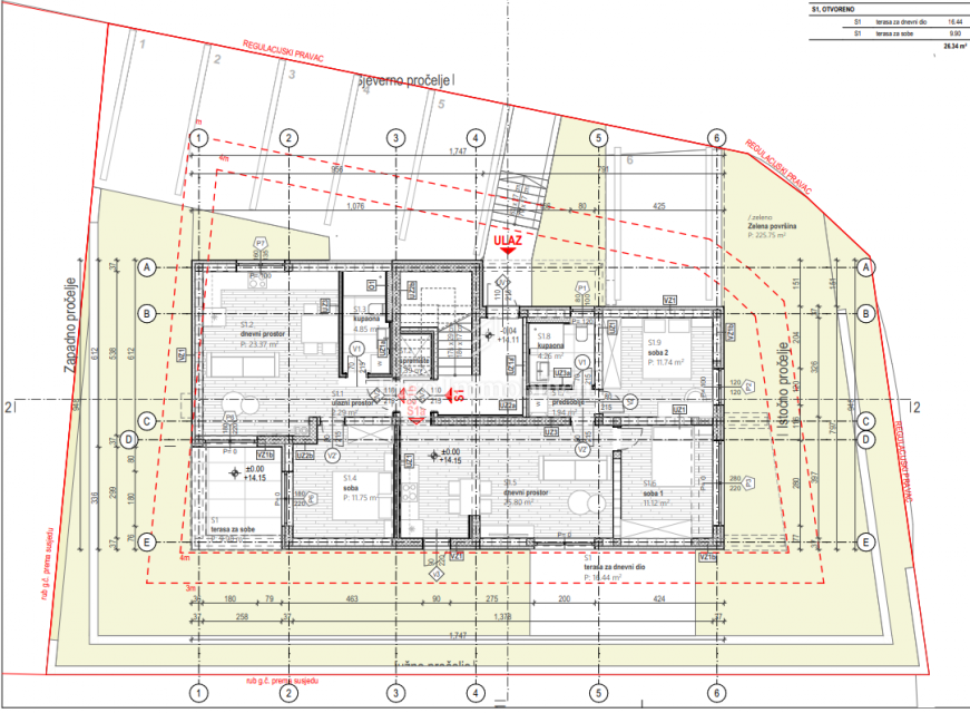 Povile – piano terra nuova costruzione, 30 m mare