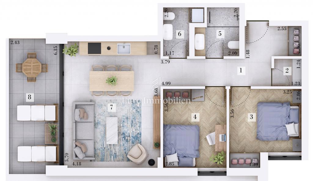 Istria, zona Rovigno – nuova costruzione, appartamento di 73,66 m²