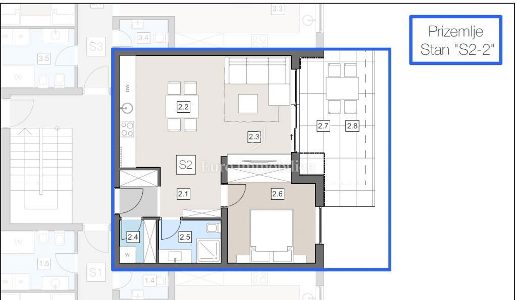 Appartamento con una camera da letto nel centro della città