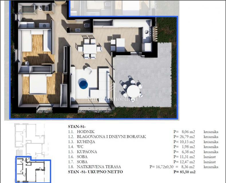 Albona - appartamento in una villa urbana nel centro città