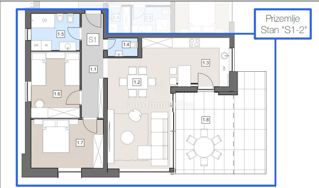 Albona - appartamento in una villa urbana nel centro città