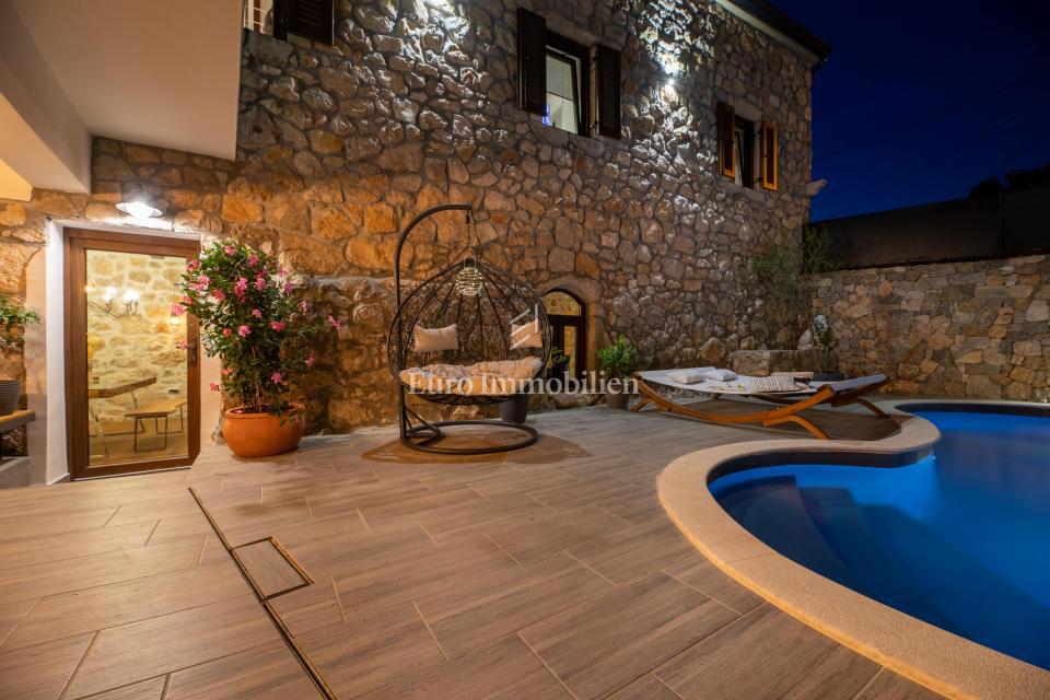 Luxury stone villa with pool, Vrbnik - island of Krk