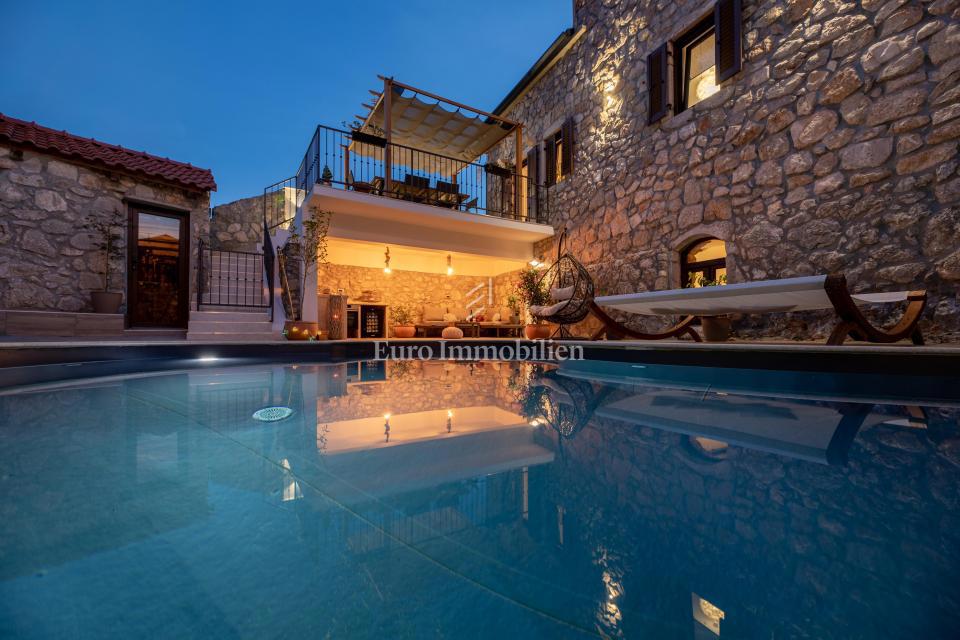 Luxury stone villa with pool, Vrbnik - island of Krk