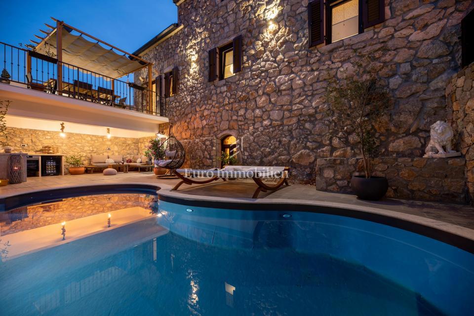 Luxury stone villa with pool, Vrbnik - island of Krk