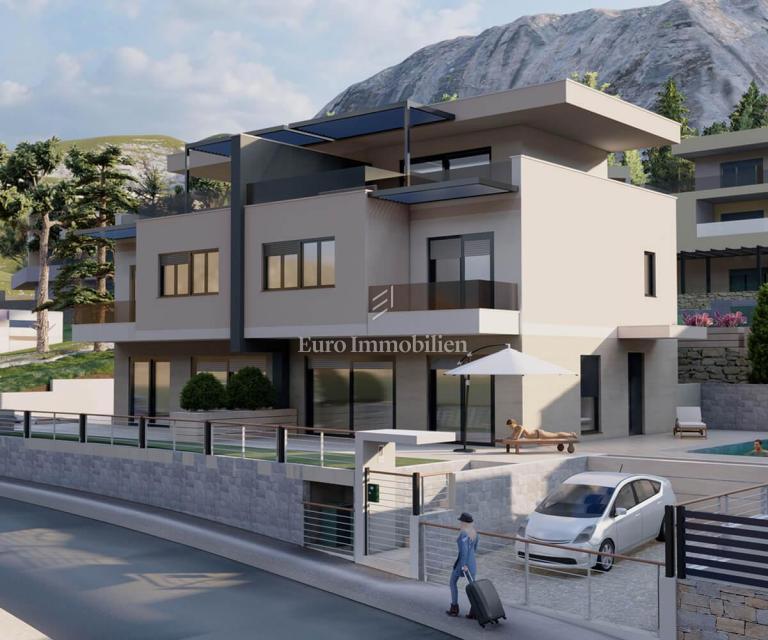 Nuova villa con piscina e bellissima vista mare sopra Makarska