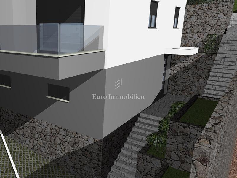 Nuova costruzione sopra il centro di Makarska