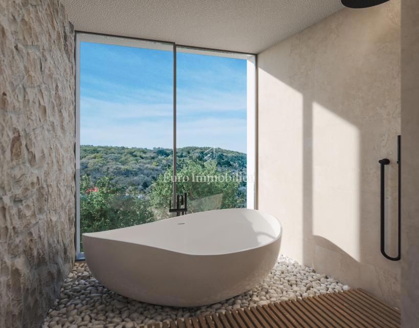 Terreno con vista mare con permesso per una villa a Vrbnik