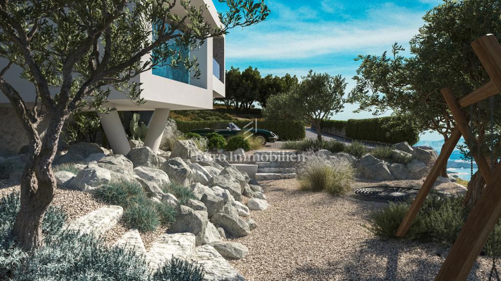 Terreno con vista mare con permesso per una villa a Vrbnik