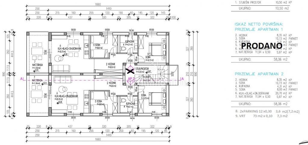Stara Novalja, Appartamento al piano terra nuova