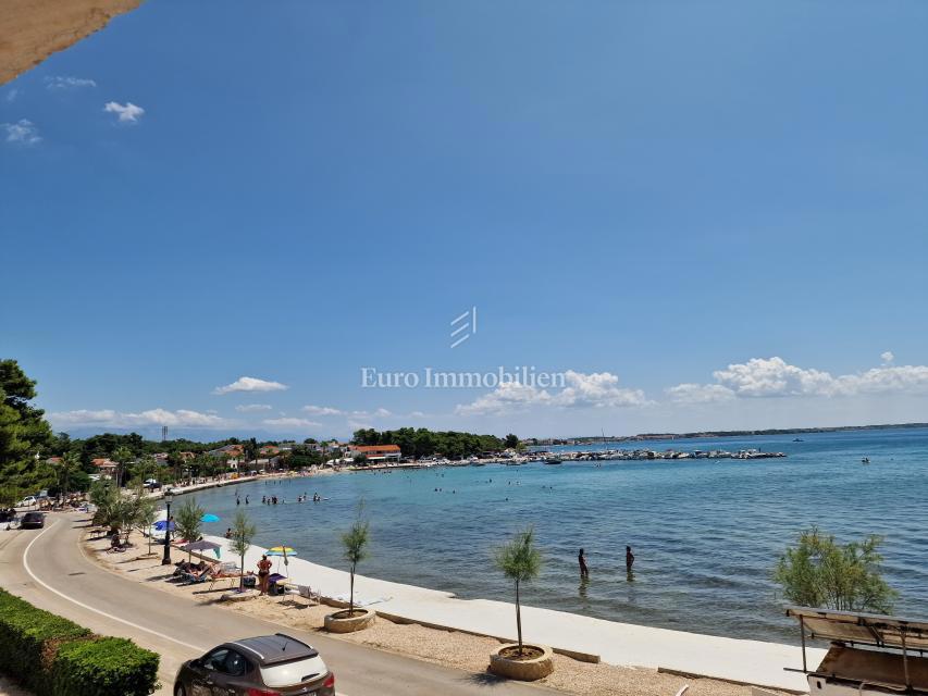 Apartments first row to the sea, new building Vir