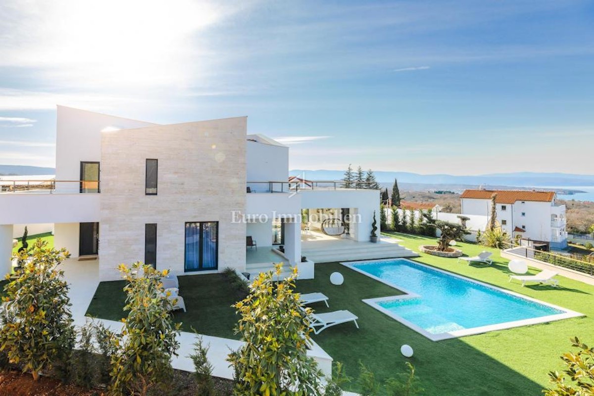 Bellissima villa con piscina e vista mare - Malinska