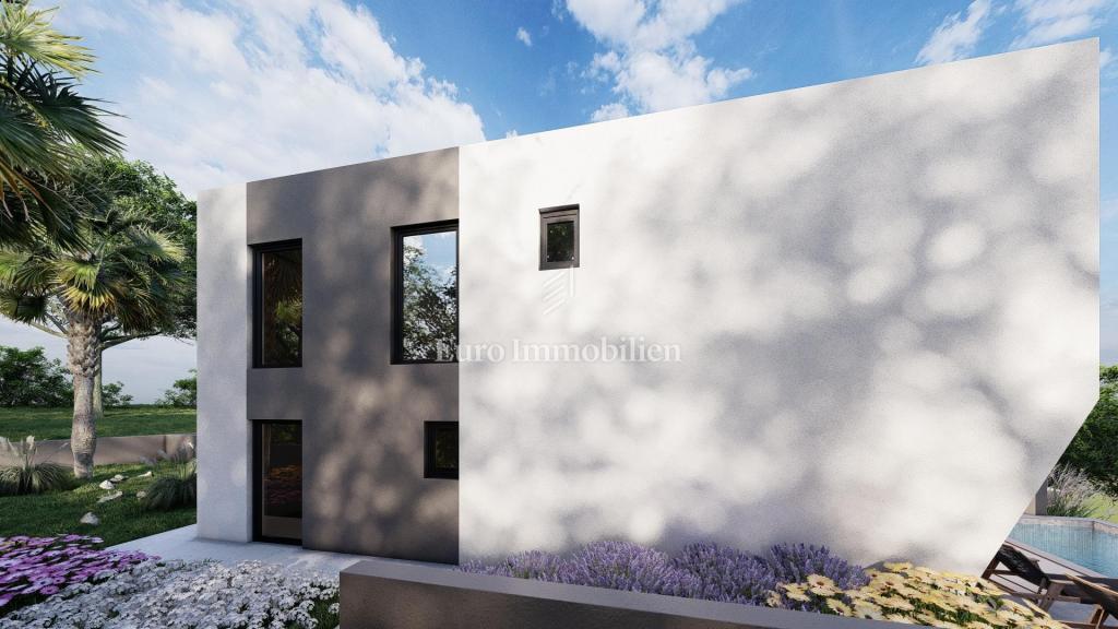 Jadranovo, casa bifamiliare con piscina in costruzione grezza