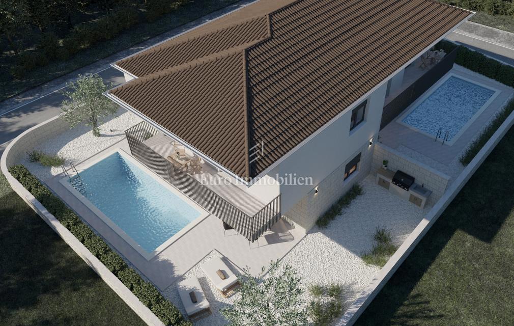 Moderna nuova casa con piscina, Malinska