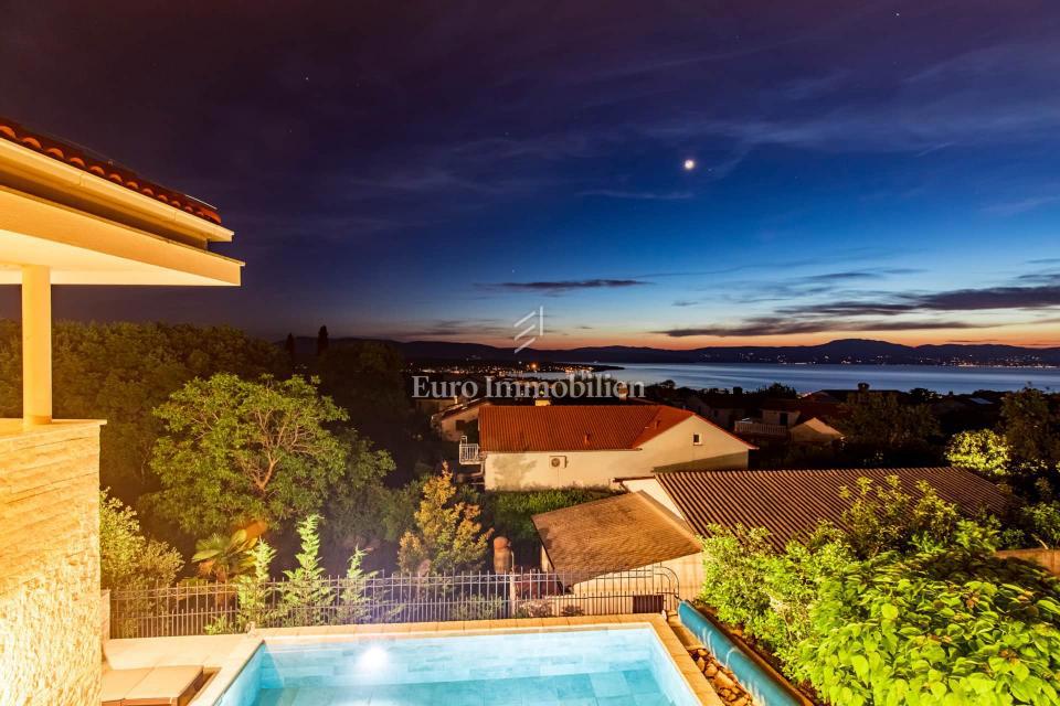 Malinska - casa con piscina e vista mare