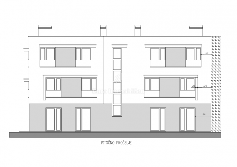 Peroj - appartamento in un nuovo edificio con cortile