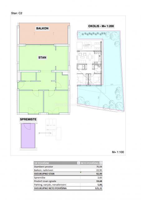 Peroj - appartamento in un nuovo edificio con cortile