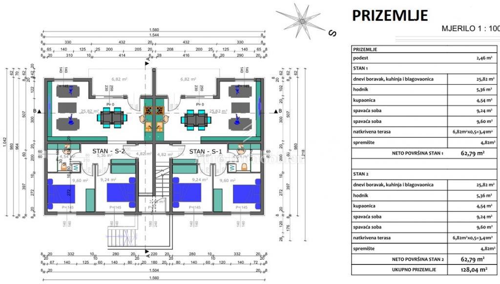 Šimuni, Pag - nuovo edificio, prima fila al mare