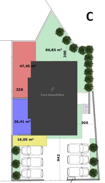 Šimuni, Pag - nuovo edificio, prima fila al mare