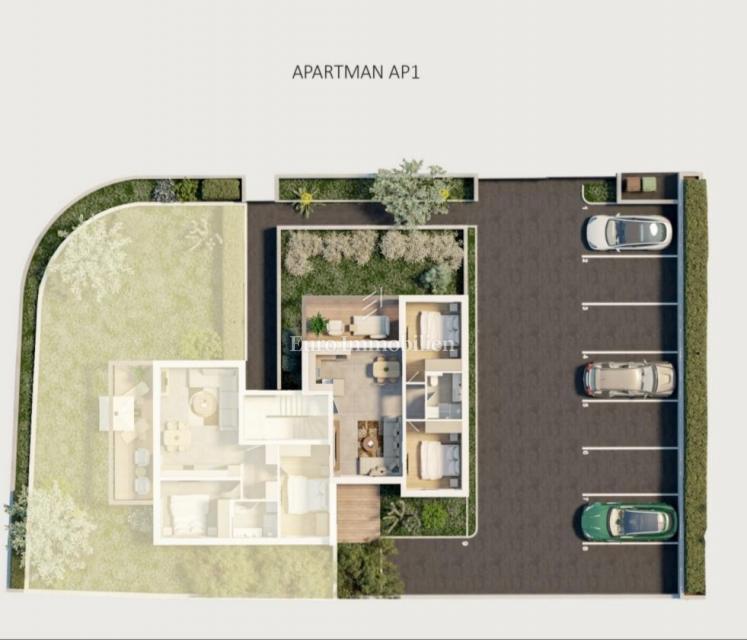 Novalja - ground floor in a new building with a garden