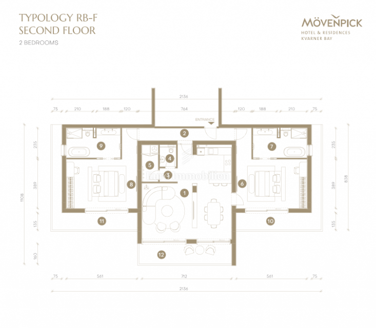 Novi Vinodolski - Ampio attico (penthouse), seconda fila al mare