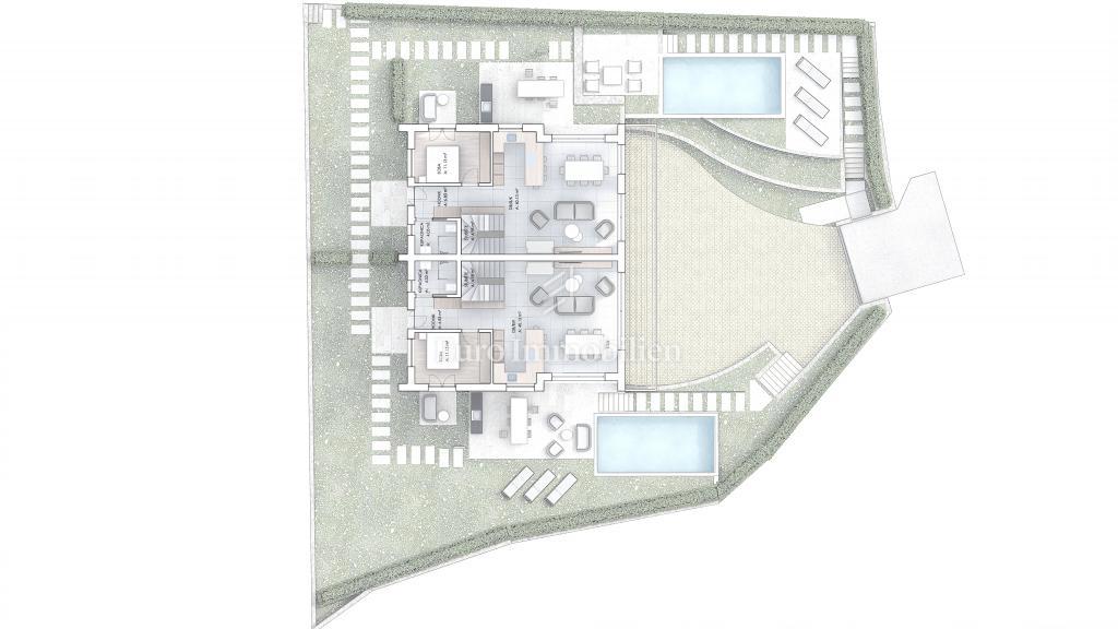 Krk - terreno con progetto per una casa bifamiliare