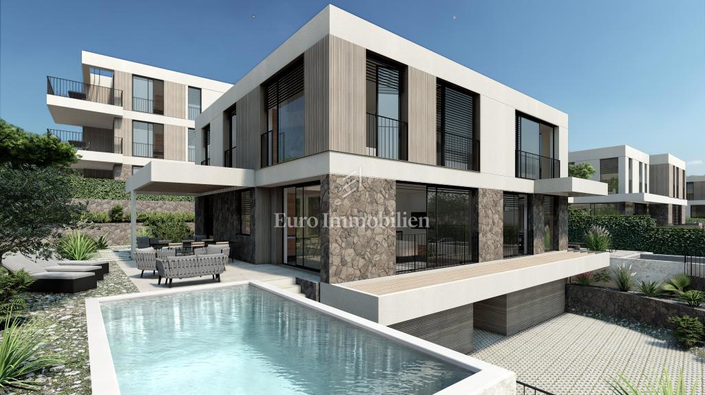 Krk - terreno con progetto per una casa bifamiliare