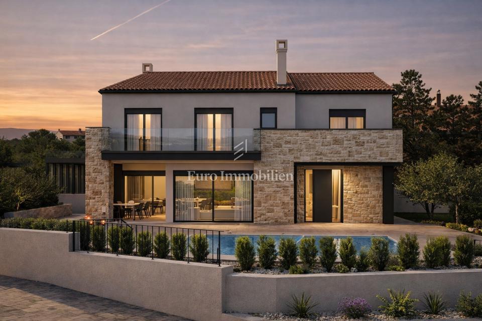 Šilo - villa con piscina riscaldata, a 200 m dal mare