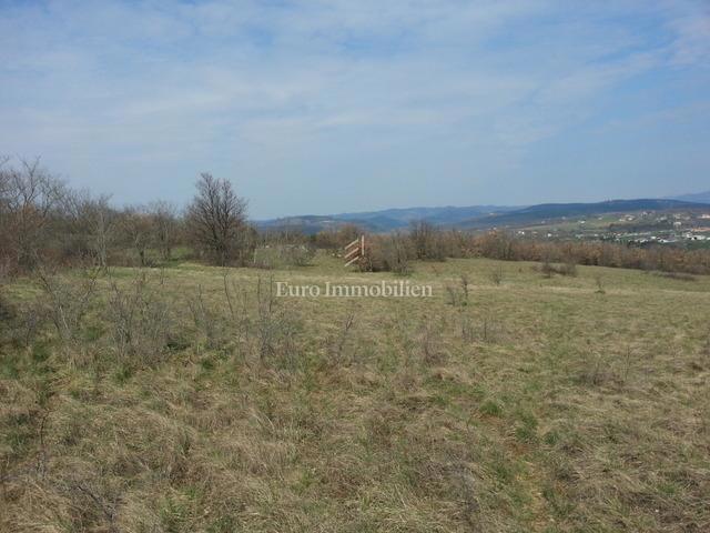 Tourist point in Kršan with a view of Učka