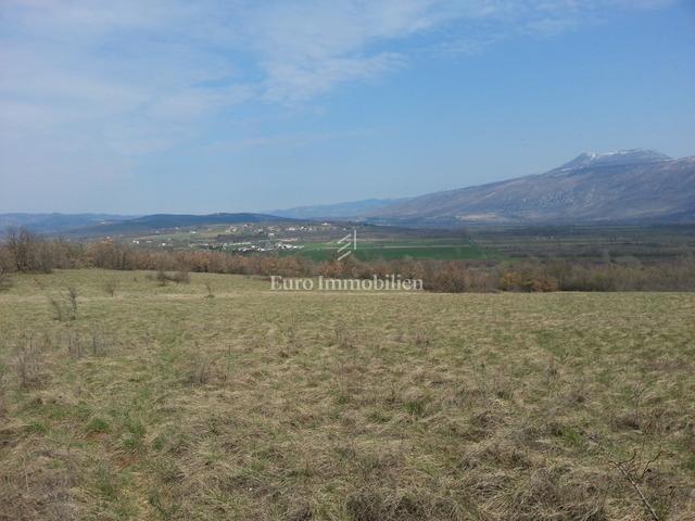 Tourist point in Kršan with a view of Učka