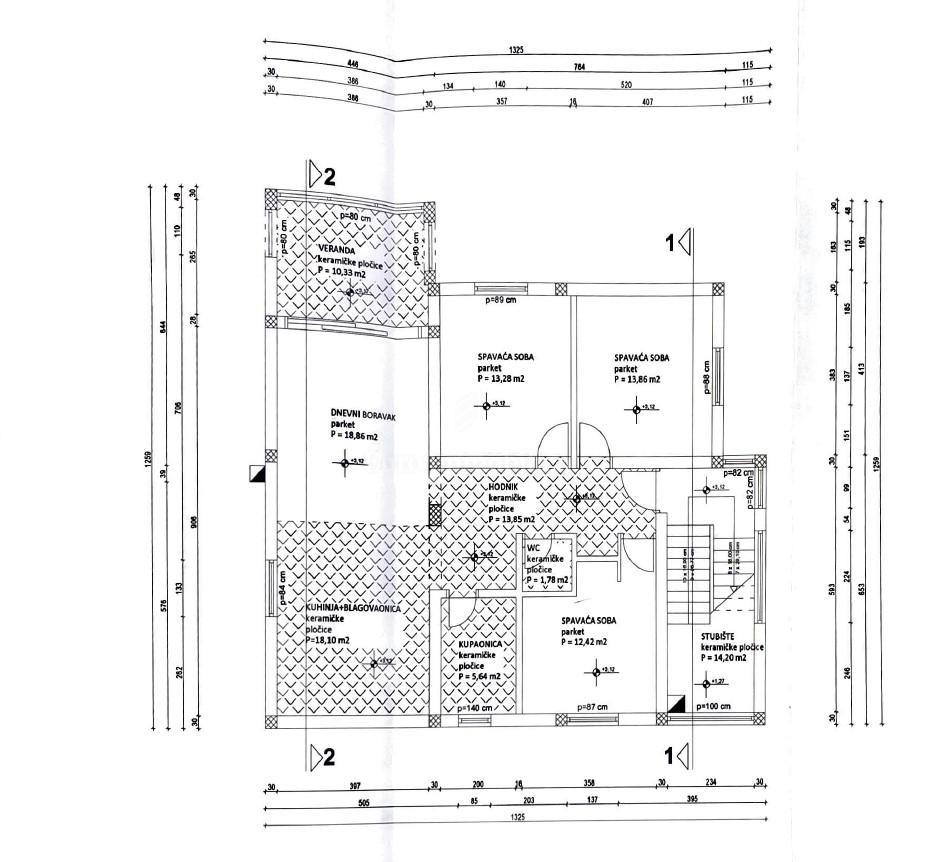 Apartment on the first floor of a residential building, Plovanija - Zadar