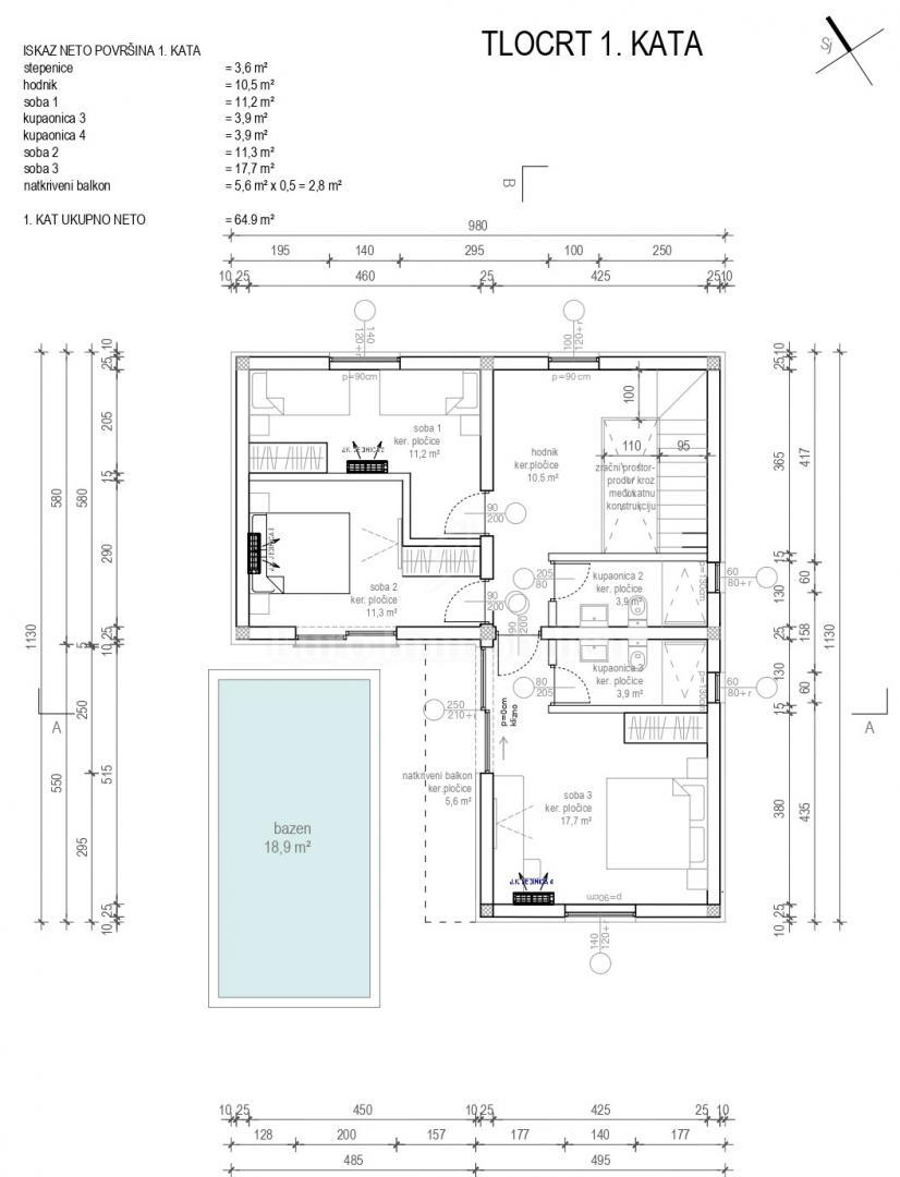 Casa con piscina vicino al mare, nuova costruzione Vir