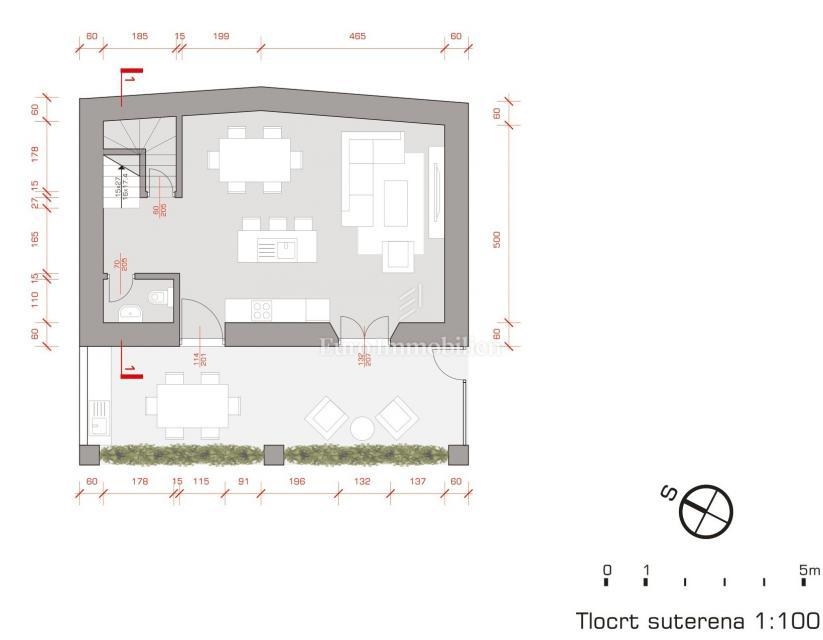 Casa in pietra con vista mare - zona Buie