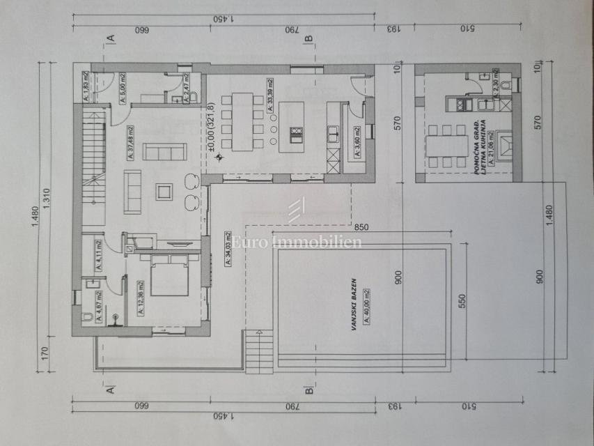 Nuova villa con piscina e garage