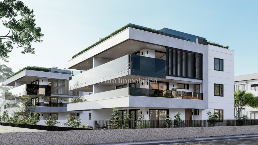 Modern apartment with garden, new building