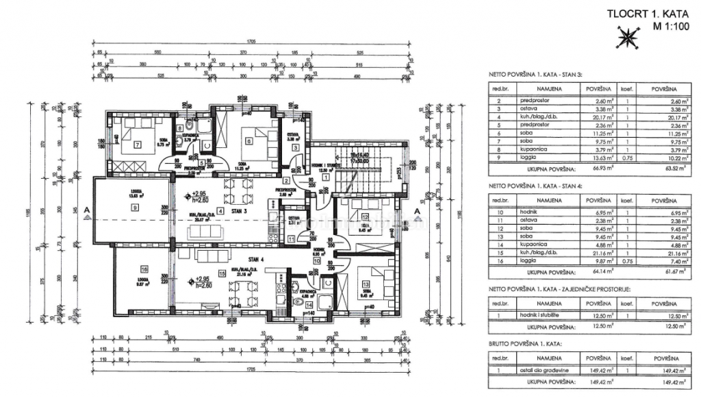 Novi Vinodolski, Appartamento in nuova costruzione al primo piano