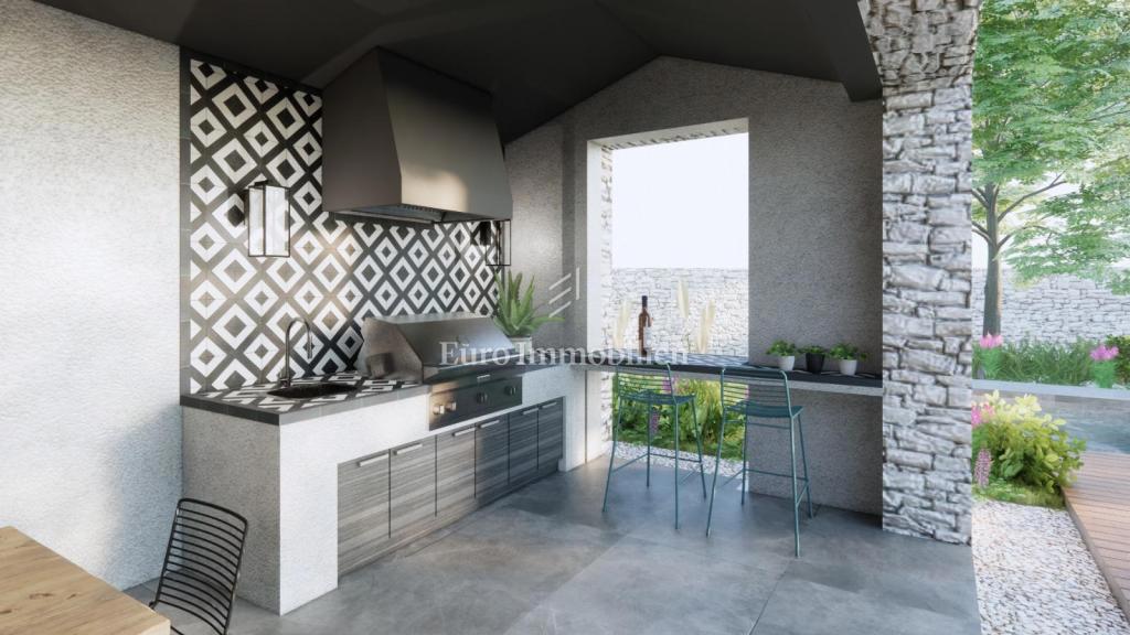 Villa con piscina e vista mare - citta di Krk