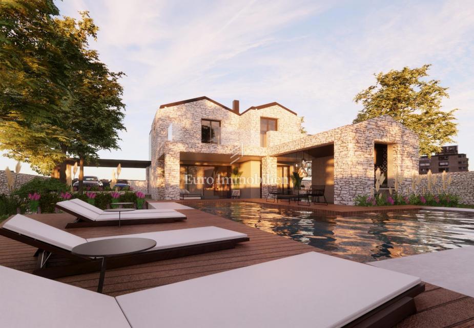 Villa con piscina e vista mare - citta di Krk