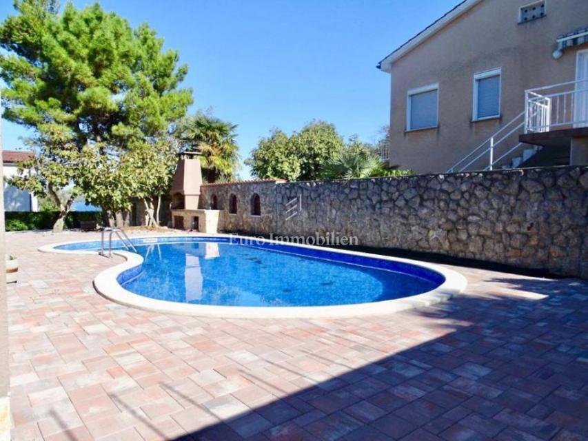 Island Krk, Malinska, house with pool, third row from the sea!