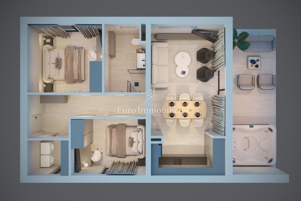 Peroj - Appartamento con giardino privato, vicino alla spiaggia