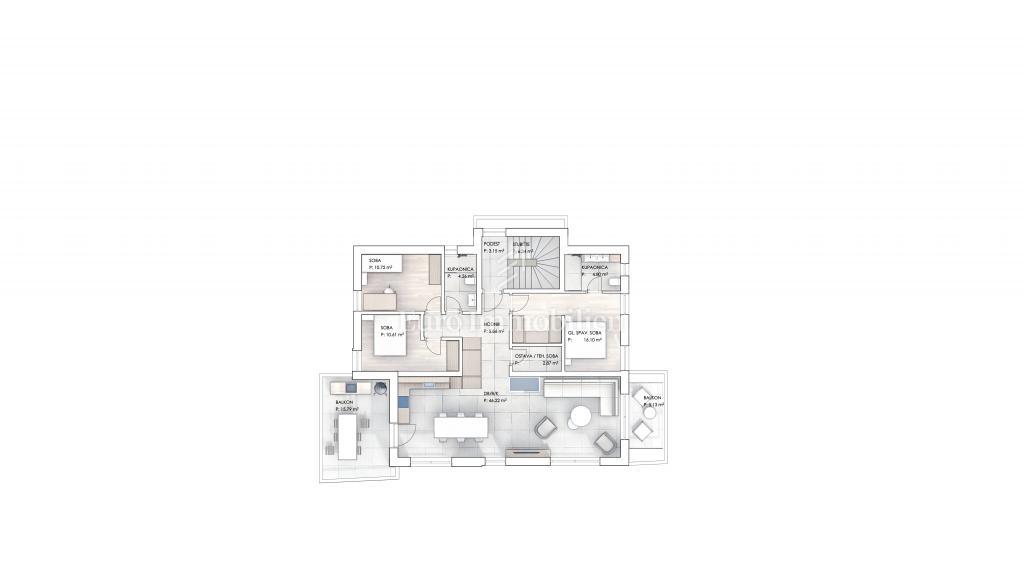 Krk - terreno con progetto per 3 appartamenti